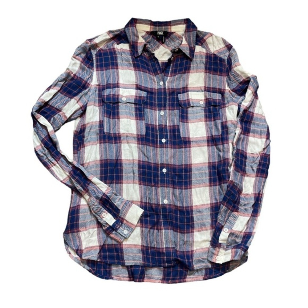 Paige Multi Colored Plaid Button Down Shirt - Picture 2 of 6